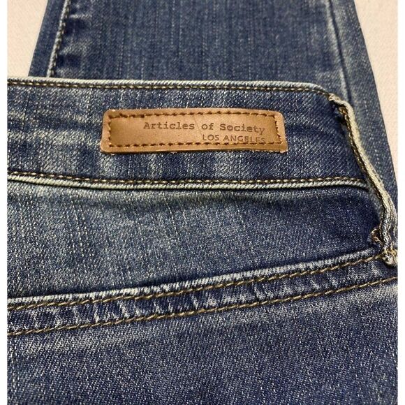Articles of Society Ankle Skinny Jeans Women's 24 XS Blue Distressed High Rise‎ - Picture 12 of 16